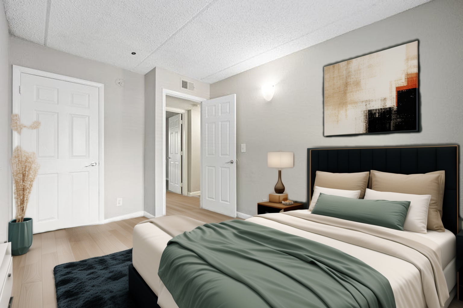 Bright bedroom interior